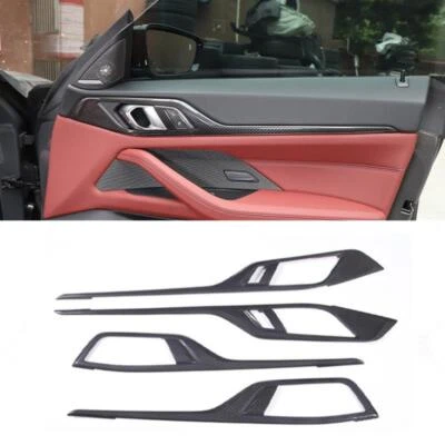 Tapicería de panel de puerta de fibra de carbono real para BMW 430i M440i Gran Coupé G26 2022-2024 Foto 1 de 4