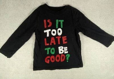 Camiseta Okie Dokie Niños Niño 3T Negra Manga Corta "¿ES DEMASIADO TARDE PARA SER BUENO? Foto 1 de 4