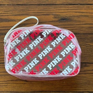 Victoria’s Secret Rosa Logo Estuche Bolsa Rosa Con Cremallera 6.25” x 9.50” - Imagen 1 de 5