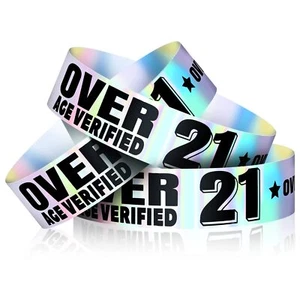 500 Pcs Over 21 Wristbands Party Events Bracelets for Corcerts Events Party - Picture 1 of 5