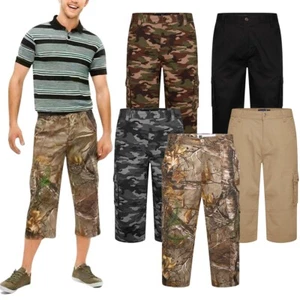 Pantalones cortos de combate de carga de tres cuartos de cintura elástica de 3/4 de largo para hombre - Imagen 1 de 20