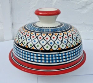 HAND PAINTED CERAMIC BUTTER BELL * FES POTTERY - Picture 1 of 3