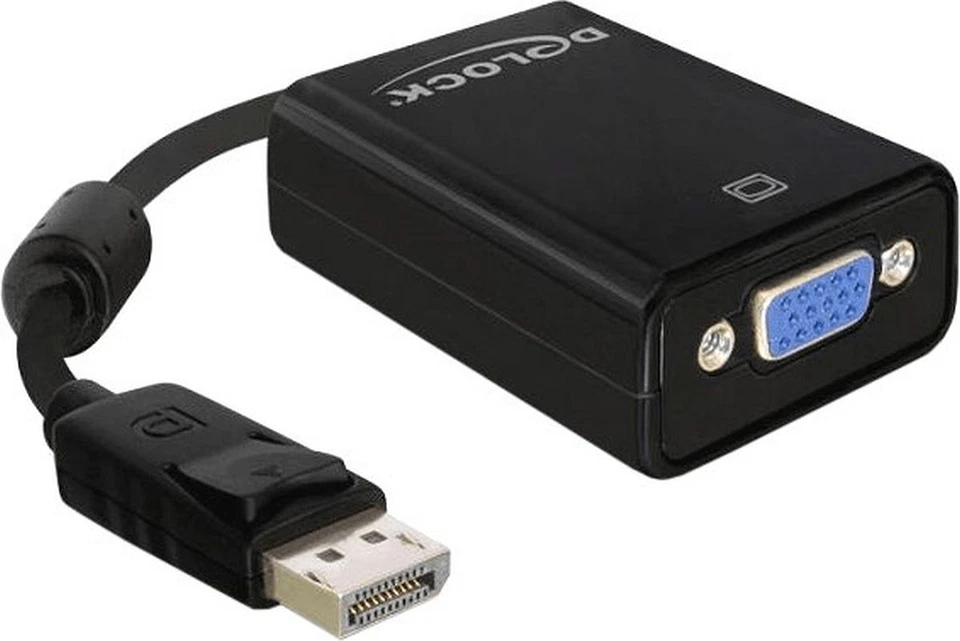 DeLock 61848 Displayport Adapter Stecker auf VGA 15pin Buchse HDTV tauglich - Bild 1 von 1