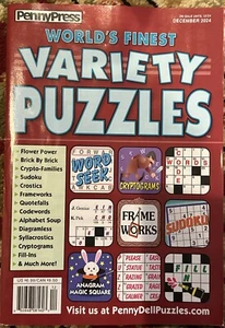 Penny Press World’s Finest Variety Puzzles Magazine December 2024 - Picture 1 of 1