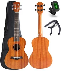 Miwayer Soprano Ukulele Solid Mahogany 21 Inch Ukelele Beginner Kit with Gig Bag - Picture 1 of 7