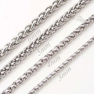 "Collar de cadena giratoria de acero inoxidable plateado de 18""-30" - Imagen 1 de 3