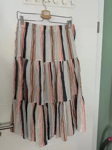 C&A Yessica Rock M wie Neu blau weiß rosa Streifen locker luftig lang - Bild 1 von 5