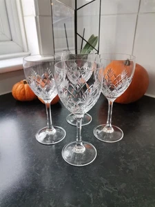 Edinburgh Crystal Clyde x 4 Wine Glasses 17.5 cm High Signed Uncut Base - Picture 1 of 14