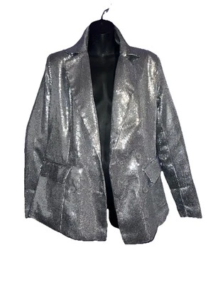 NOVA Jaqueta Forever 21 Lantejoulas Lapela Blazer Estilo Discoteca Festa Tamanho XS - Imagem 1 de 4