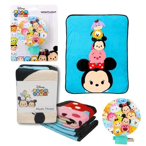 Disney Tsum Tsum Silky Soft Plush Throw Blanket 46"x60" + Night Light #A2 NEW - Picture 1 of 9