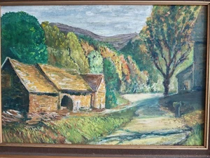 Impressionist Style Oil On Board Painting Of A Landscape With Cottage M. Philips - Picture 1 of 10