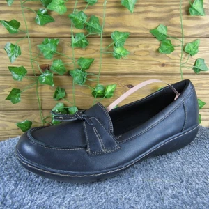 Mocasines Clarks Ashland Bubble de cuero negro con borla para mujer talla 9 cómodos - Imagen 1 de 6