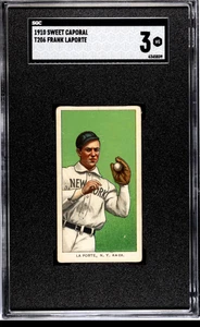 1909-11 1910 T206 Sweet Caporal 350 30/24 Frank LaPorte SGC 3 New York Yankees - Picture 1 of 2