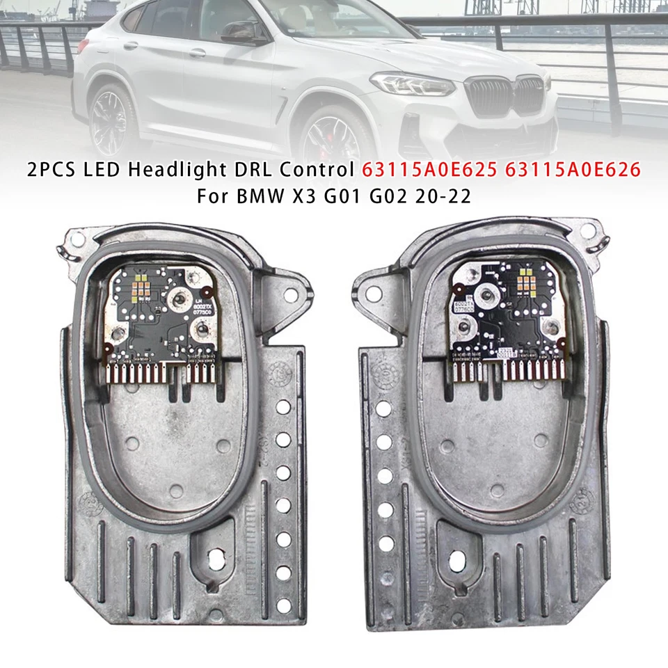 2PCS LED Headlight DRL Control 63115A0E625 63115A0E626 For BMW X3 G01 G02 20-22 - Image 1 of 4