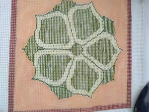 TAPESTRY cushon front 12" square Trammed and painted 7double canvas Use own wool - Picture 1 of 3