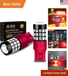 Upgraded Strobe LED Brake Lights Bulbs - Red Flashing Stop Lamps - 2 Bulbs - Bild 1 von 11