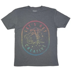 XS LuLaRoe ROCKER T ~ LET'S GET CREATIVE ~ Graphic Tee; Sizes 0-2; Gray - Picture 1 of 3