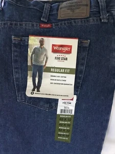 Mens Wrangler 5 star jeans regular fit 42x 32 NEW with tags Work School - Picture 1 of 5