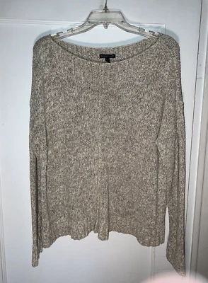 Suéter Pullover EILEEN FISHER Seda Nylon Boucle Marled Beige Talla M. d236 Foto 1 de 4