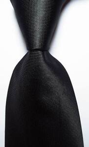 New Classic Checks Full Black JACQUARD WOVEN 100% Silk Men's Tie Necktie