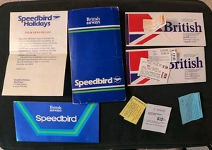 BRITISH AIRWAYS Tickets X 2 SPEEDBIRD BA HOLIDAYS ITINERARY Folder Airline UK - Picture 1 of 3