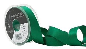 Hunter Green Berisfords Ribbon 25mm Double Satin x 5 Metres - Picture 1 of 3