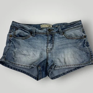 Paris Blues Distressed Cheeky Short Shorts – Size 9 - Medium Blue Denim - Picture 1 of 13