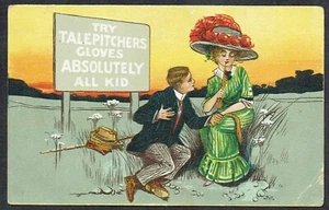 1912 Advertising Postcard TALEPITCHERS GLOVES KGV 1/2d Normanby-By-Spital CDS - Picture 1 of 2