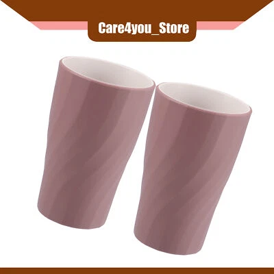 Item of 2 Spiral Pattern Bathroom Toothbrush Cup Purple Red 5.00''x3.15'' 380ml - Image 1 of 4