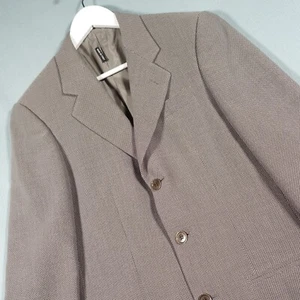 Giorgio Armani Blazer Mens 46 Grey Wool Blend Jacket Pattern Suit Italian VTG - Picture 1 of 24