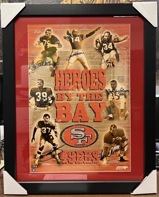 San Francisco 49ers Greats Signed Framed 25X32 Photograph Beckett COA 7 Autos - Image 1 of 4
