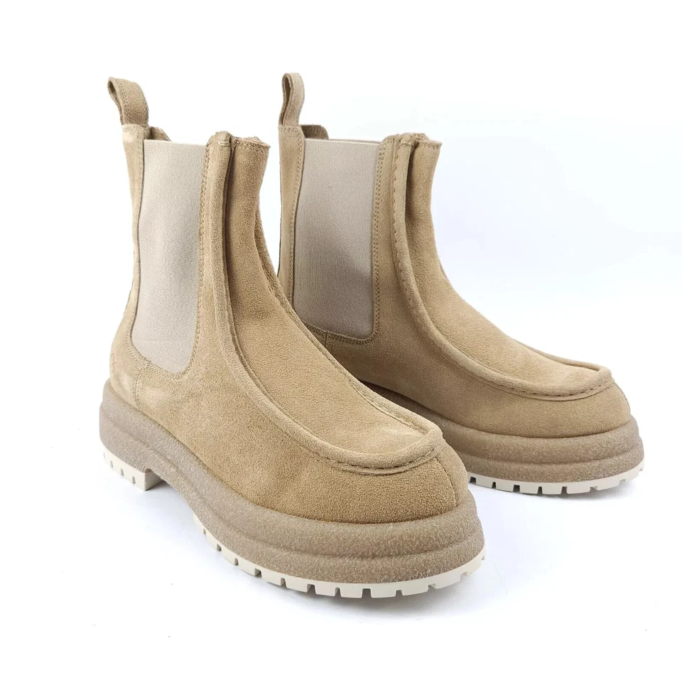 CALIA Women's Samie Moc Toe Pull On Leather Boots Tan Size 8 1/2 CA23WMT01-IVY