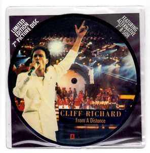 Cliff Richard U.K. Limited 7" Picture Disc "From A Distance" EMI (EMPD 155) NEW - Picture 1 of 4