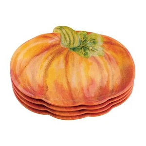 UPware Pumpkin-Shaped Melamine Plates - Fall Harvest Theme BPA-Free Dishwashe... - Picture 1 of 7