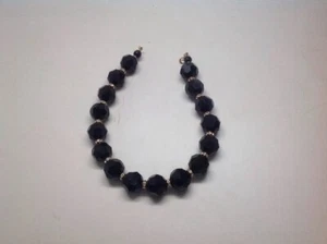 Black Stone And Rienstone Choker style Neclace - Picture 1 of 1