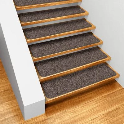 Set of 15 SKID-RESISTANT Carpet Stair Treads PEBBLE GRAY runner rugs - Image 1 of 3