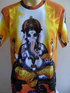 Ganesha Ganesh T Shirt Uomo OM Hindu India M L XL #G08 - Foto 1 di 6