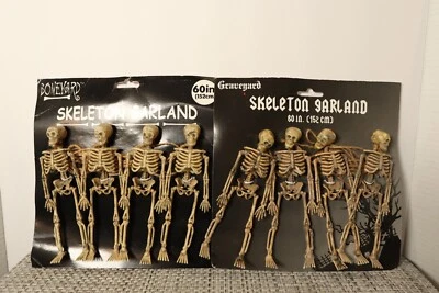 [2 Sets of 4] Hanging Skeleton Graveyard Garland 60" Halloween Party Decorations - Image 1 of 4