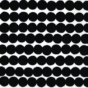 Marimekko RÄSYMATTO schwarze Punkte Papier 33 cm quadratisch 3-lagig Servietten 20er Pack - Bild 1 von 1