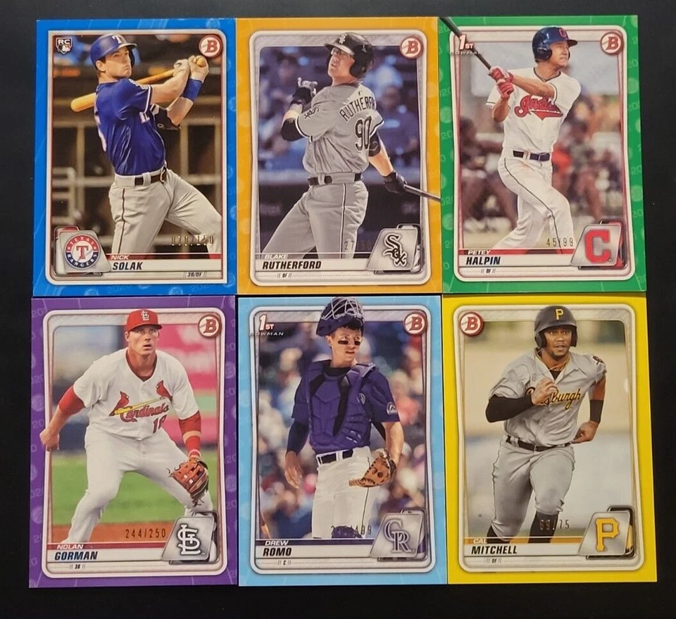 2020 Bowman / Bowman Draft Color Serial #'d PAPER Parallels You Pick the Card - Image 1 of 1