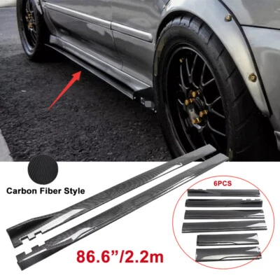 2x 86.8" Carbon Style Side Skirt Extension Splitter Lip For Honda Civic Accord — 第 1/4 张图片