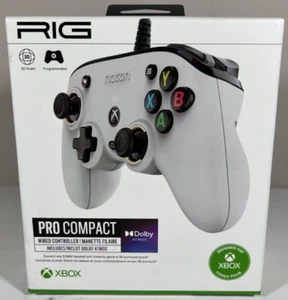 RIG Nacon Pro Compact White Wired Controller for Xbox Series X/S/One & Windows - Picture 1 of 6