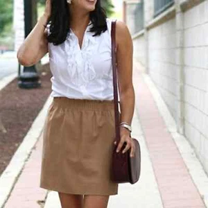 J.Crew hoch geschnitten Wollmischung A-Linien Rock in Camel mit elastischen Taillen Taschen Gr. 4 - Bild 1 von 7