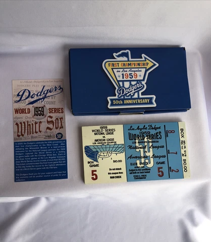 2009 Los Angeles Dodgers 50th Anniversary ‘59 Championship Ticket Replica in Box Cover