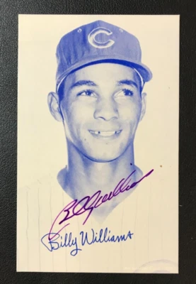 Billy Williams Signed B&W Postcard JSA Certified AUTO Chicago Cubs HOF 1987! - Image 1 of 4