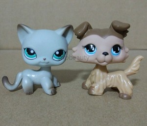 LPS #391 Egyptian Gray Cat ͽ Blue Tears Eyes Chocolate Cream Collie Dog Toys