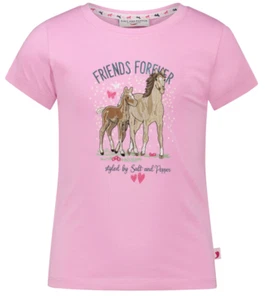 SALT AND PEPPER Mädchen T-Shirt Pferde Stickmotiv & Glitzer gr 104 / 110 rosa - Bild 1 von 4