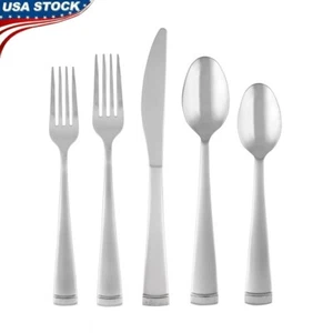 45-teiliges Edelstahl Besteck Set mit Chrom Buffetservice 8 Spülmaschinenfest - Bild 1 von 16