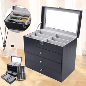 24Slot Sunglasses Glasses Eyeglass Organizer Display Case Storage Box,3/4 layers - Picture 1 of 30