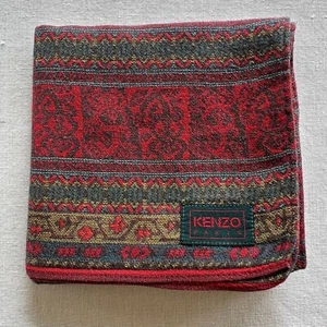 VTG Handkerchief Fabric Woven Tiny Floral Horizontal Striped Pocket Square 18" - Picture 1 of 3